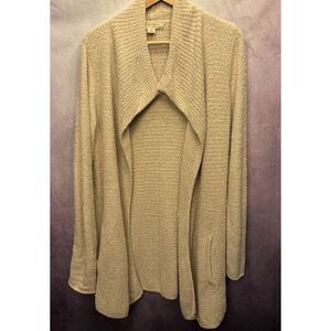 Barefoot Dreams Cozychic Lite Open Front Cardigan Sweater Size Small Cream/Ivory